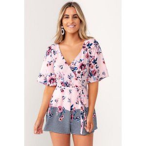 Pink Francesca's Trixxi Floral Romper size S